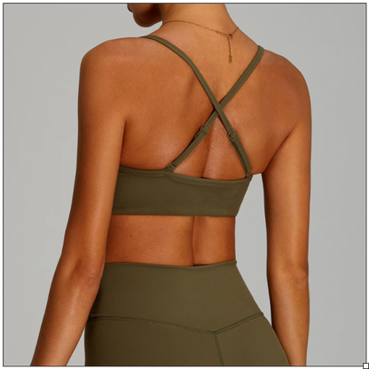 Seamless Adjustable Criss Cross Sports Bra